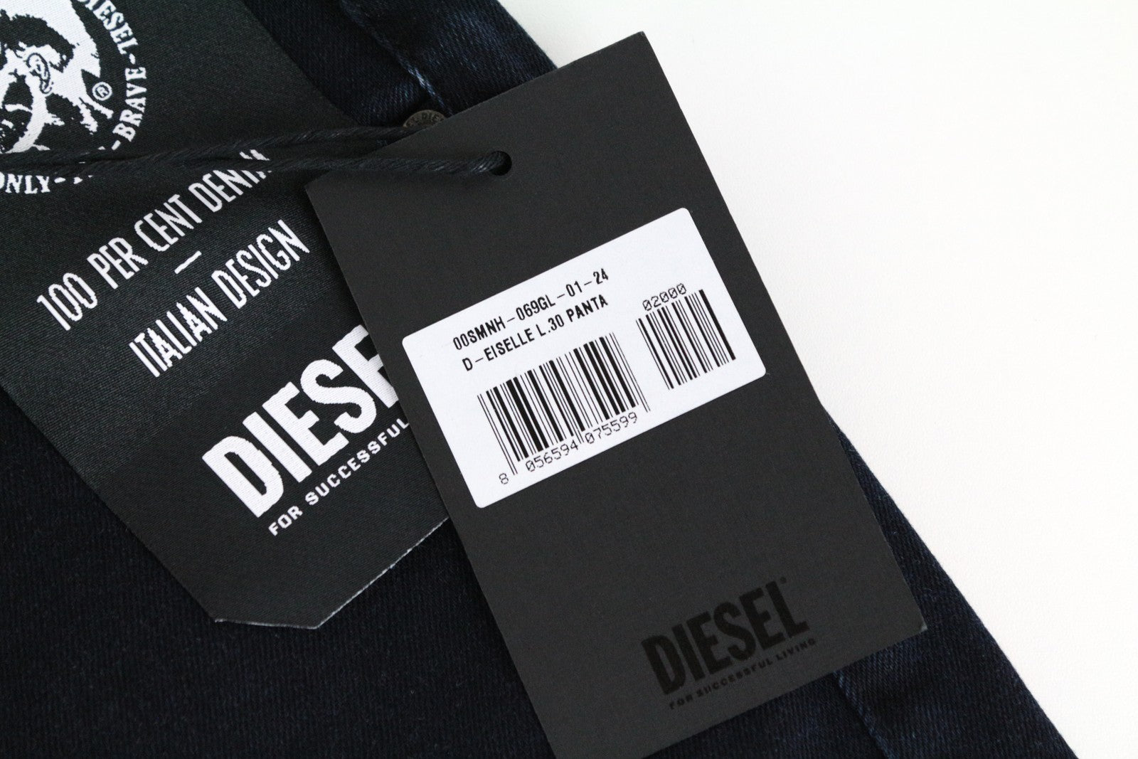 DIESEL D-Eiselle 069GL Women Jeans W24/L30 Straight Fit Blue Cotton Stretch