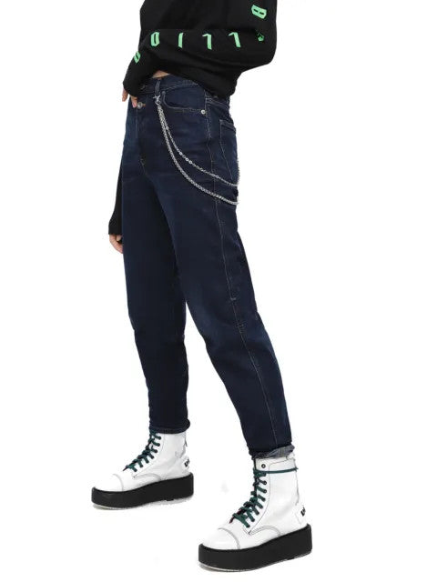 DIESEL Alys 084ZC Women Jeans W28/L32 Straight Fit Washed Blue Cotton Stretch
