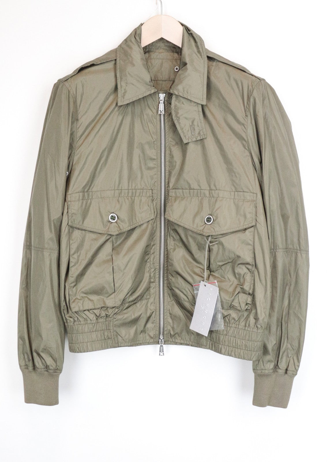 RICHMOND Men Jacket 46 S Green Long Sleeved Lightweight Single-Breasted Collared