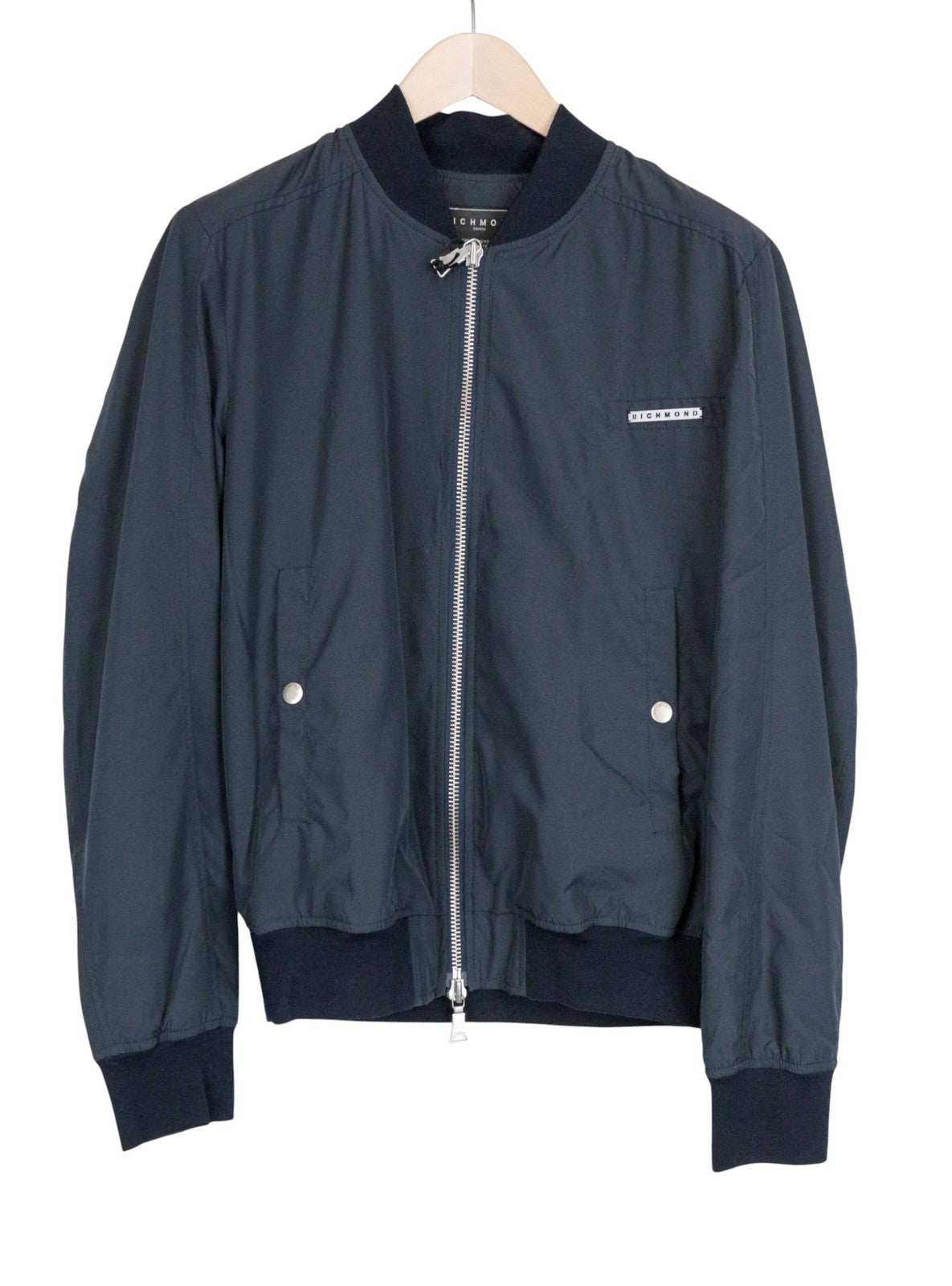 RICHMOND Men Jacket 48 M Blue Lightweight Back Application Bomber