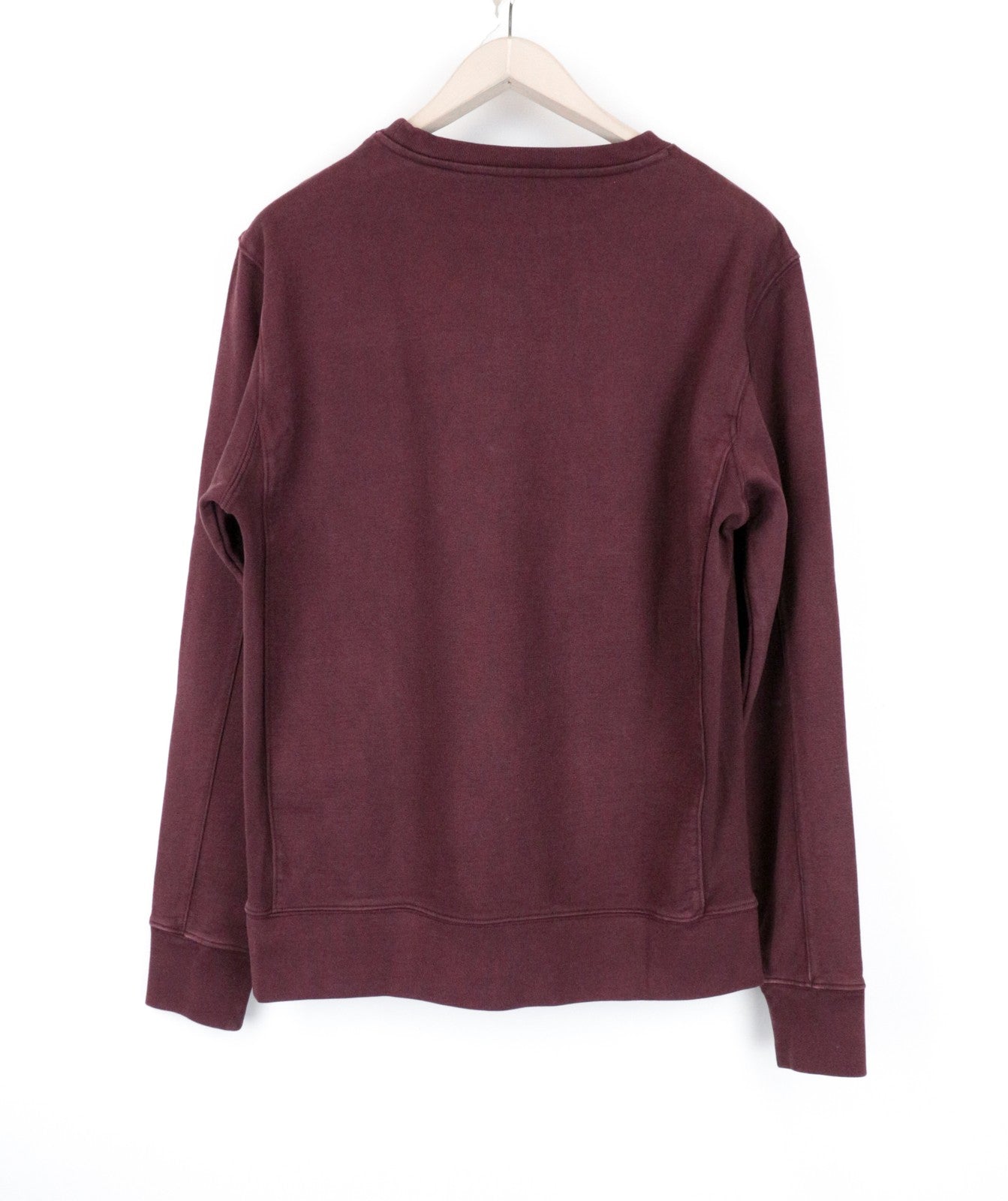 REPLAY Men Sweatshirt L Burgundy Red Casual Cotton Logo Long Sleeved Pull On