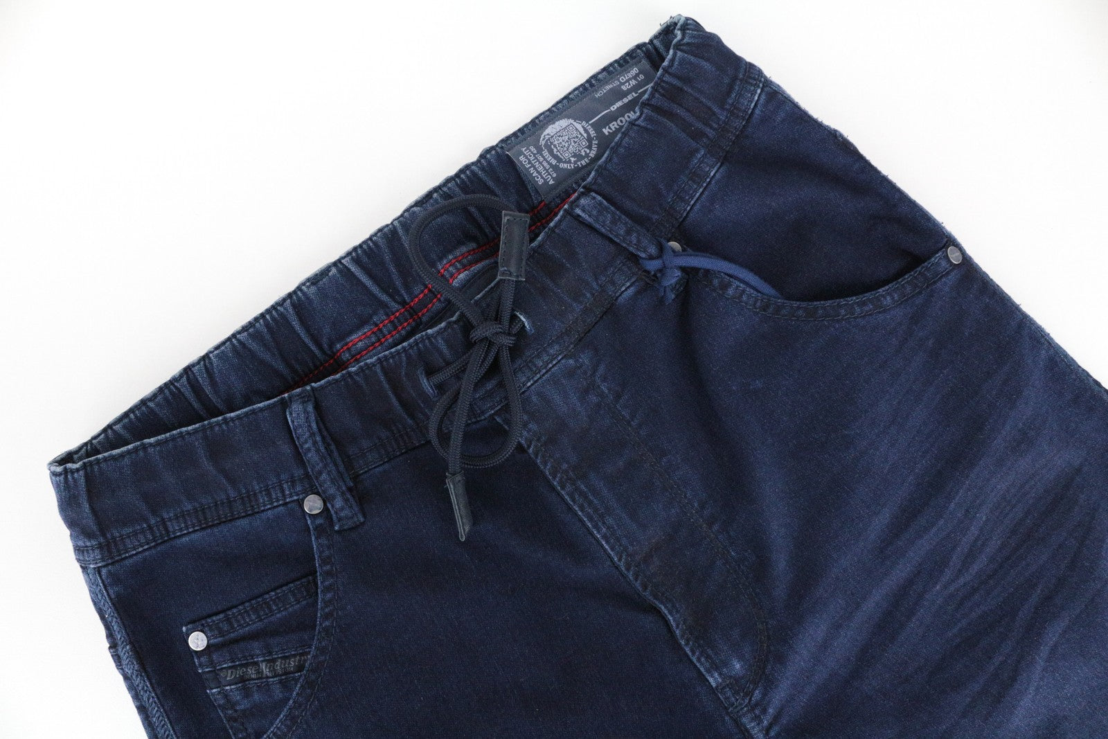 DIESEL Krooley-NE 0687D Men Jeans W28 Sweat Jogg Navy Stretch Slim Carrot Fit