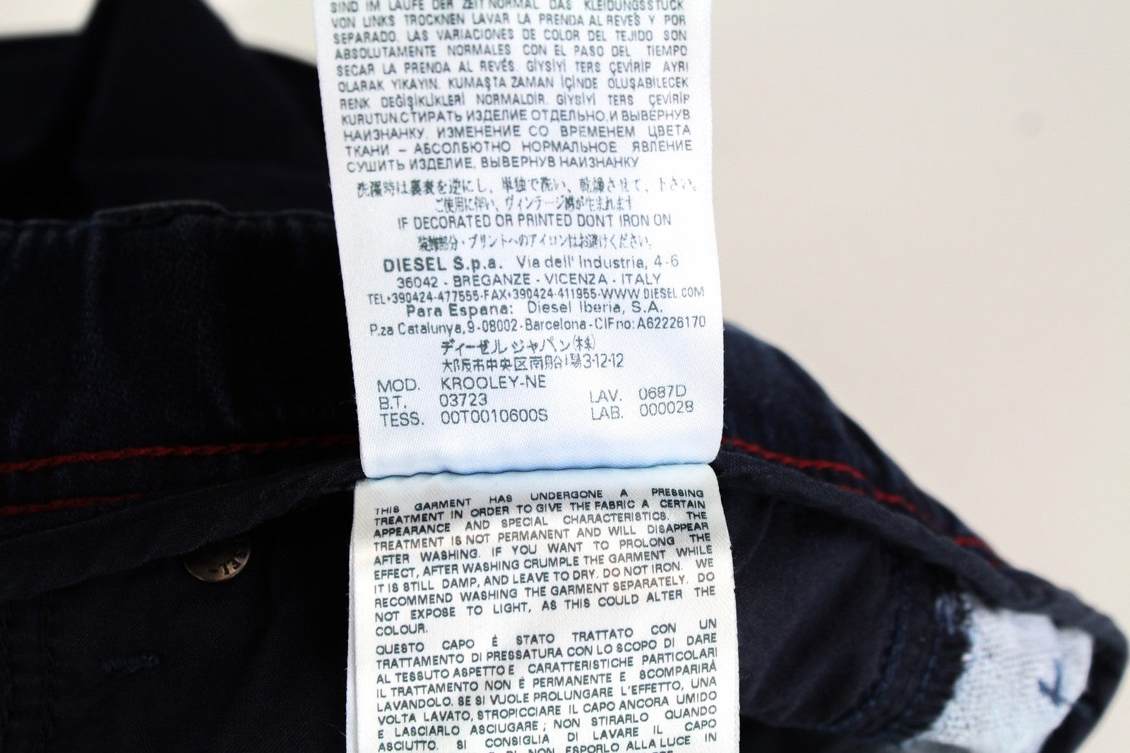 DIESEL Krooley-NE 0687D Men Jeans W28 Sweat Jogg Navy Stretch Slim Carrot Fit