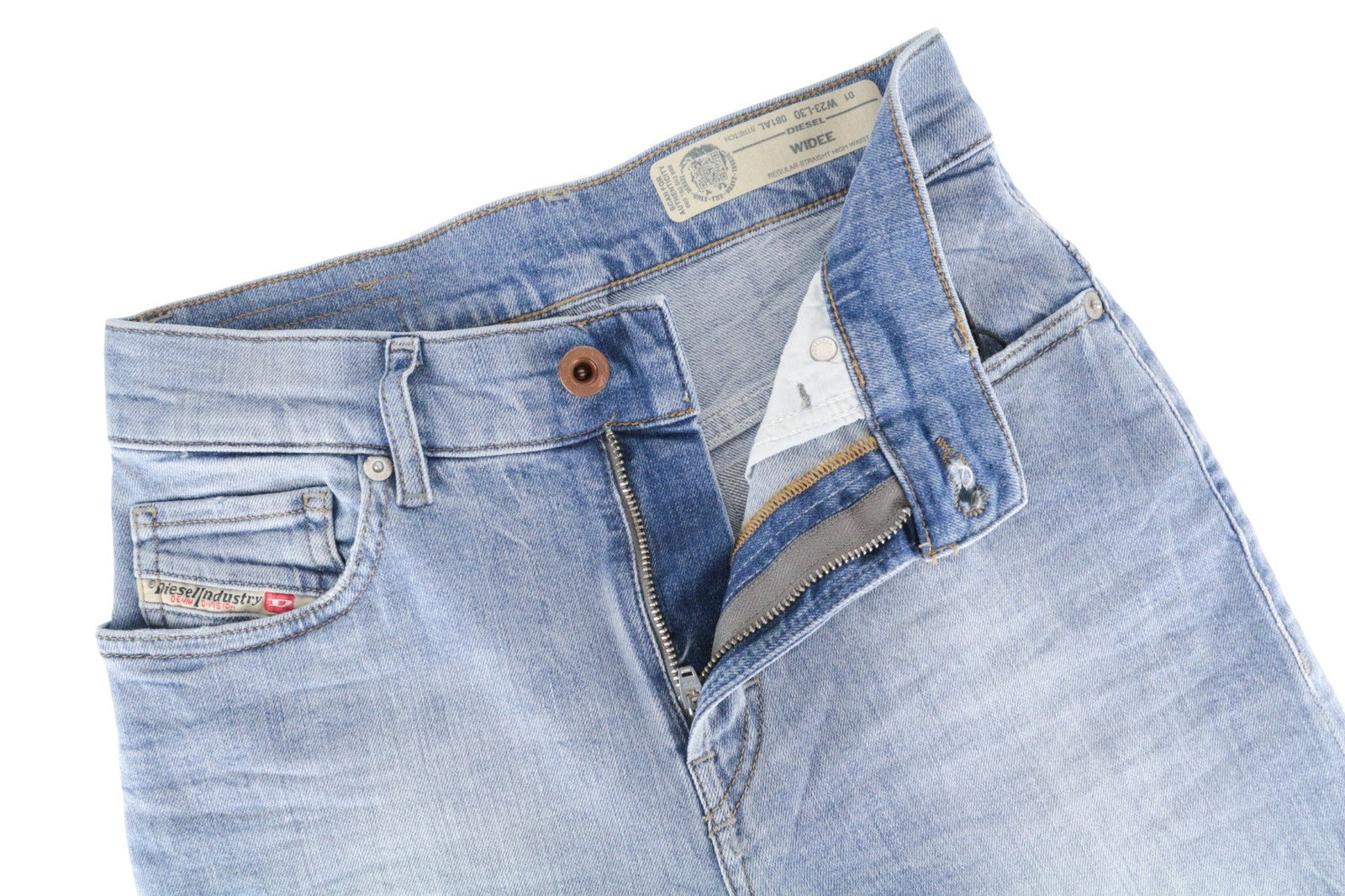 DIESEL Widee 081AL Women Jeans W23/L30 Regular Straight Girls Blue High-Waist