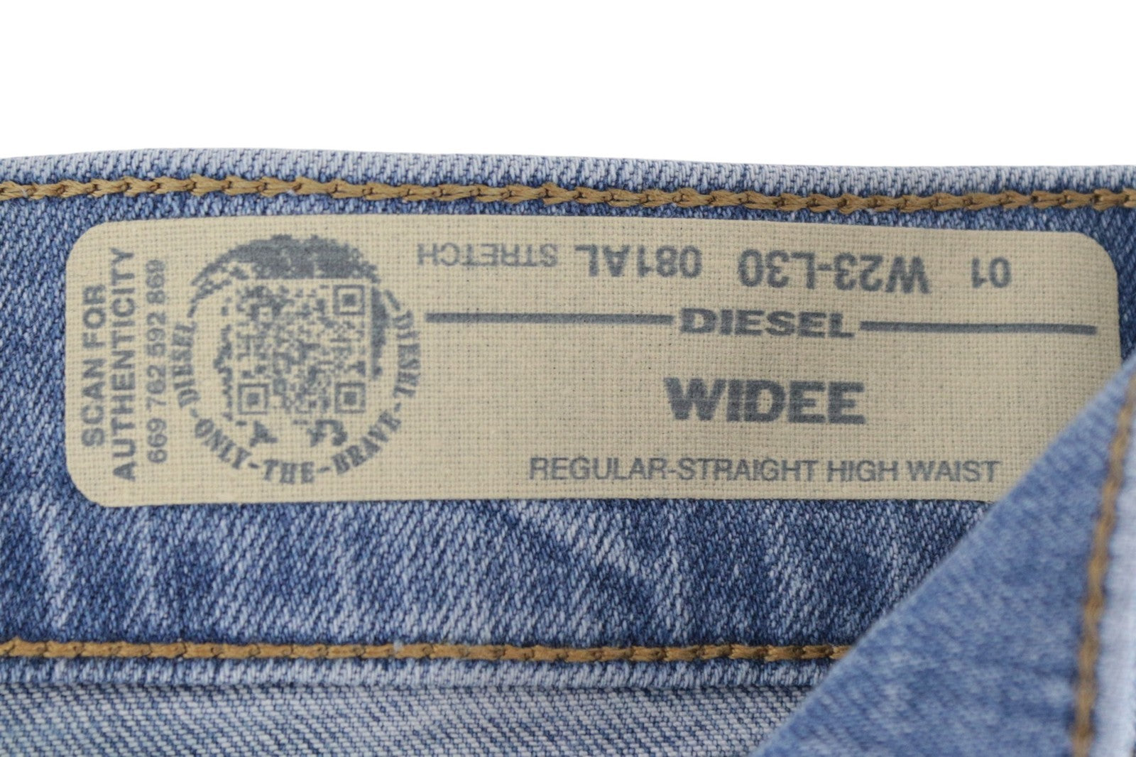 DIESEL Widee 081AL Women Jeans W23/L30 Regular Straight Girls Blue High-Waist