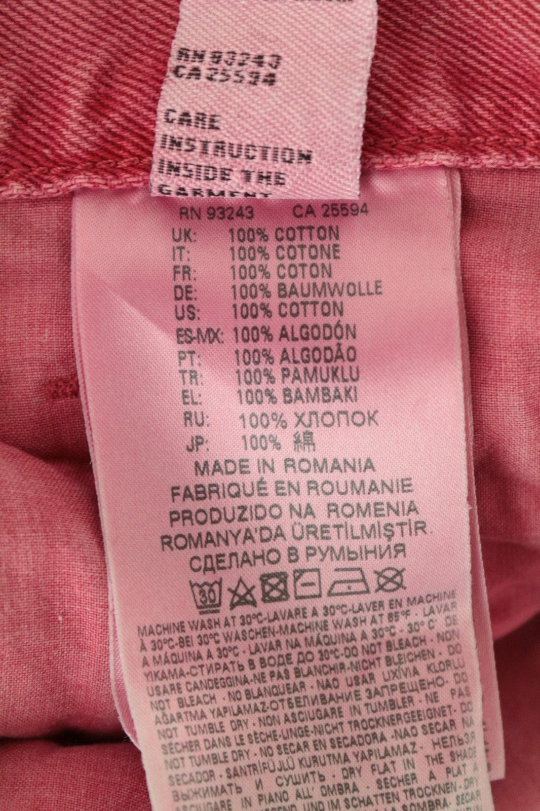 DIESEL Widee 069EB Women Jeans W27/L30 Pink Non-Stretch High Waist Straight