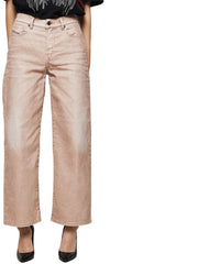 DIESEL Widee 0091T Women Jeans W25/L30 Flared Pink Velvet Stretch Straight