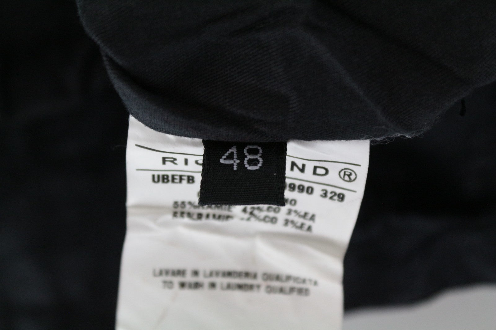 RICHMOND Men Jacket IT48 Black Double-Breasted Crinkled Cotton Blended Hood