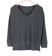 DENHAM Showa Women Jumper XS Charcoal Grey Scoop Sweater Tight-Knitted Stretch