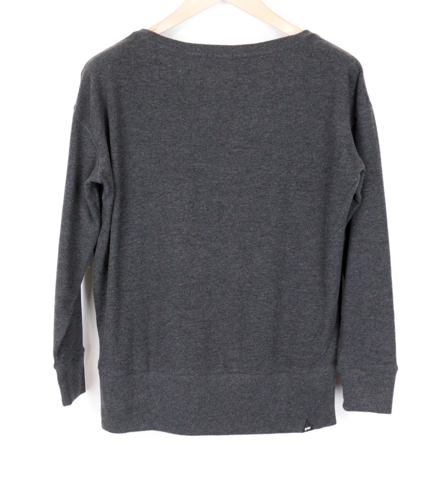 DENHAM Showa Women Jumper XS Charcoal Grey Scoop Sweater Tight-Knitted Stretch