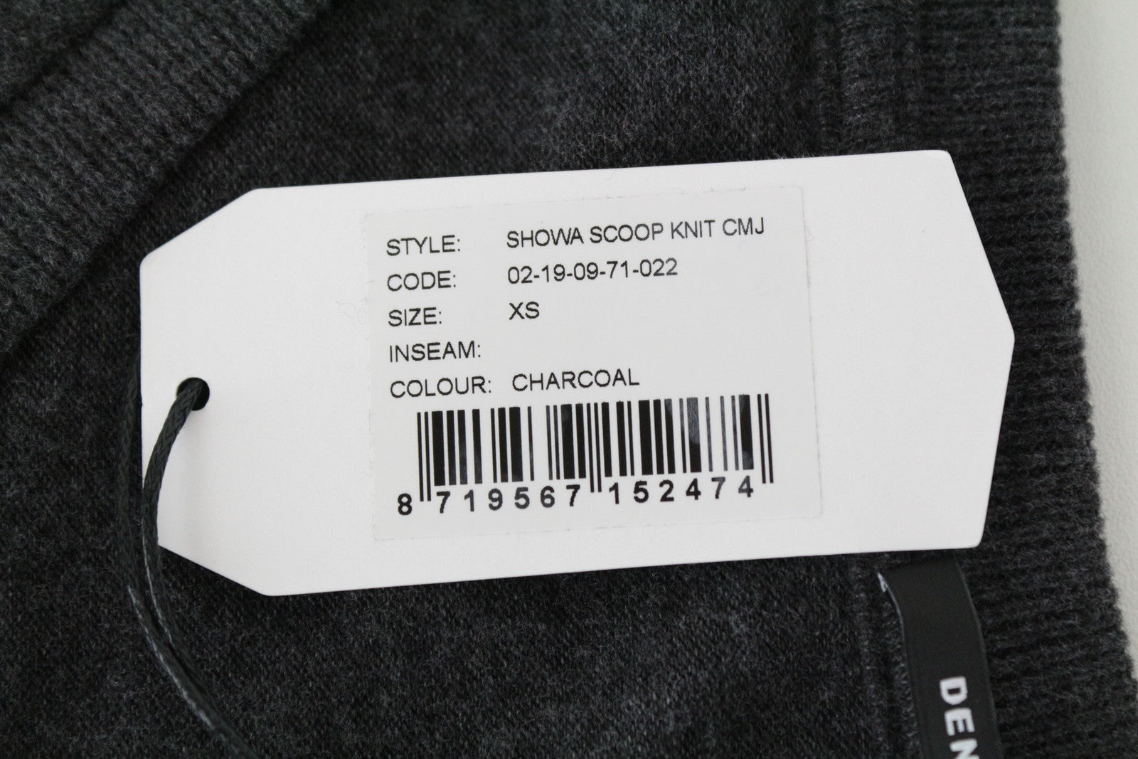 DENHAM Showa Women Jumper XS Charcoal Grey Scoop Sweater Tight-Knitted Stretch