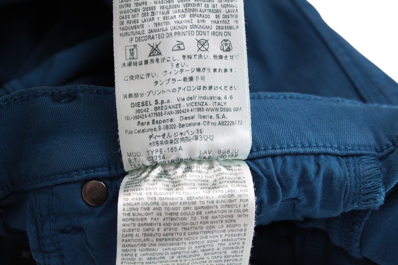 DIESEL BLACK GOLD Type-165A BG8JU Women Jeans W26 Super Skinny Blue Stretch