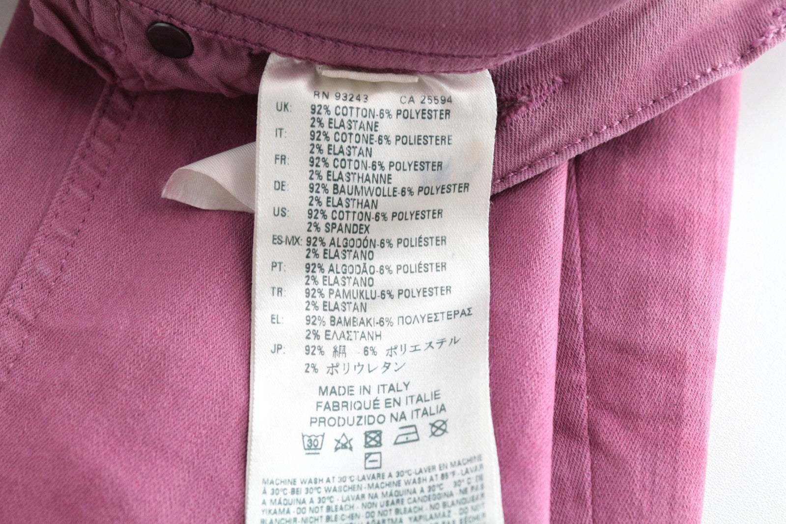 DIESEL BLACK GOLD Type-2614 BG8KM Women Jeans W26 Super Skinny Pink Stretch