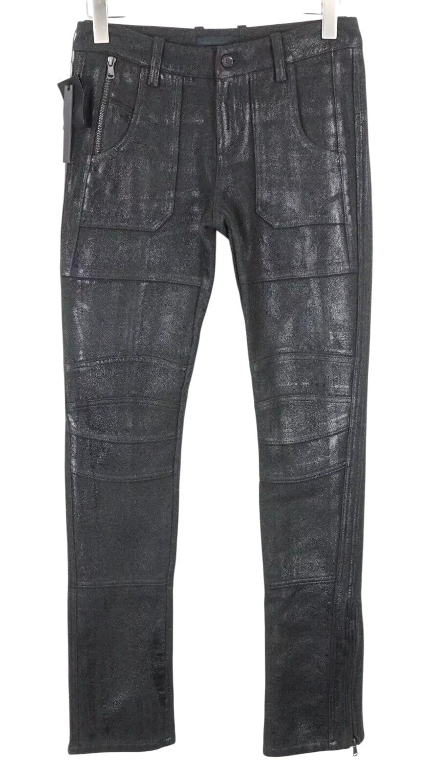 DIESEL BLACK GOLD Perkuno-C 8G35F Women Trousers 40 Slim Fit Coated Grey Wool