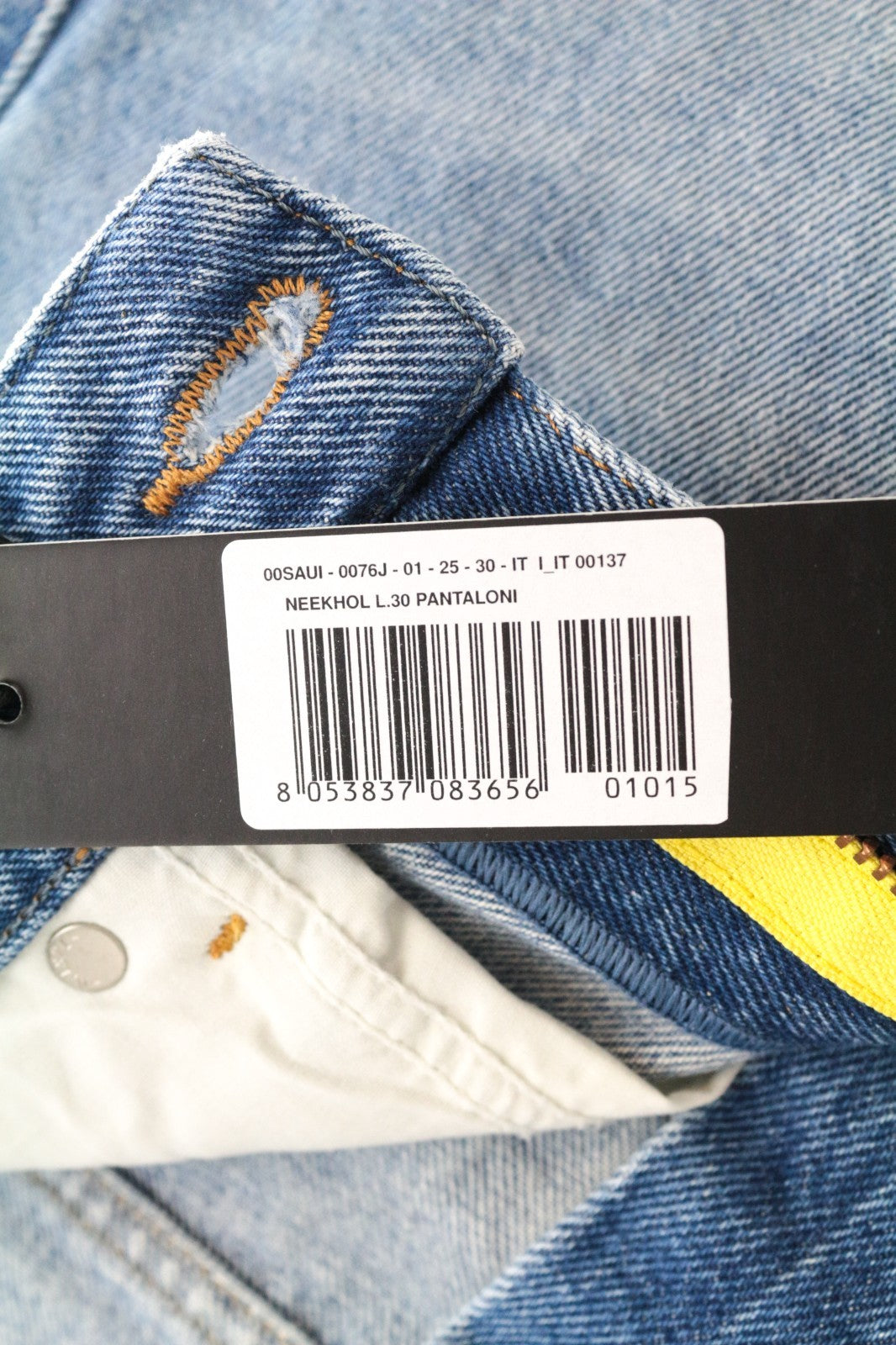 DIESEL Neekhol 0076J Women Jeans W25/L30 Straight Distressed Pure Cotton Blue