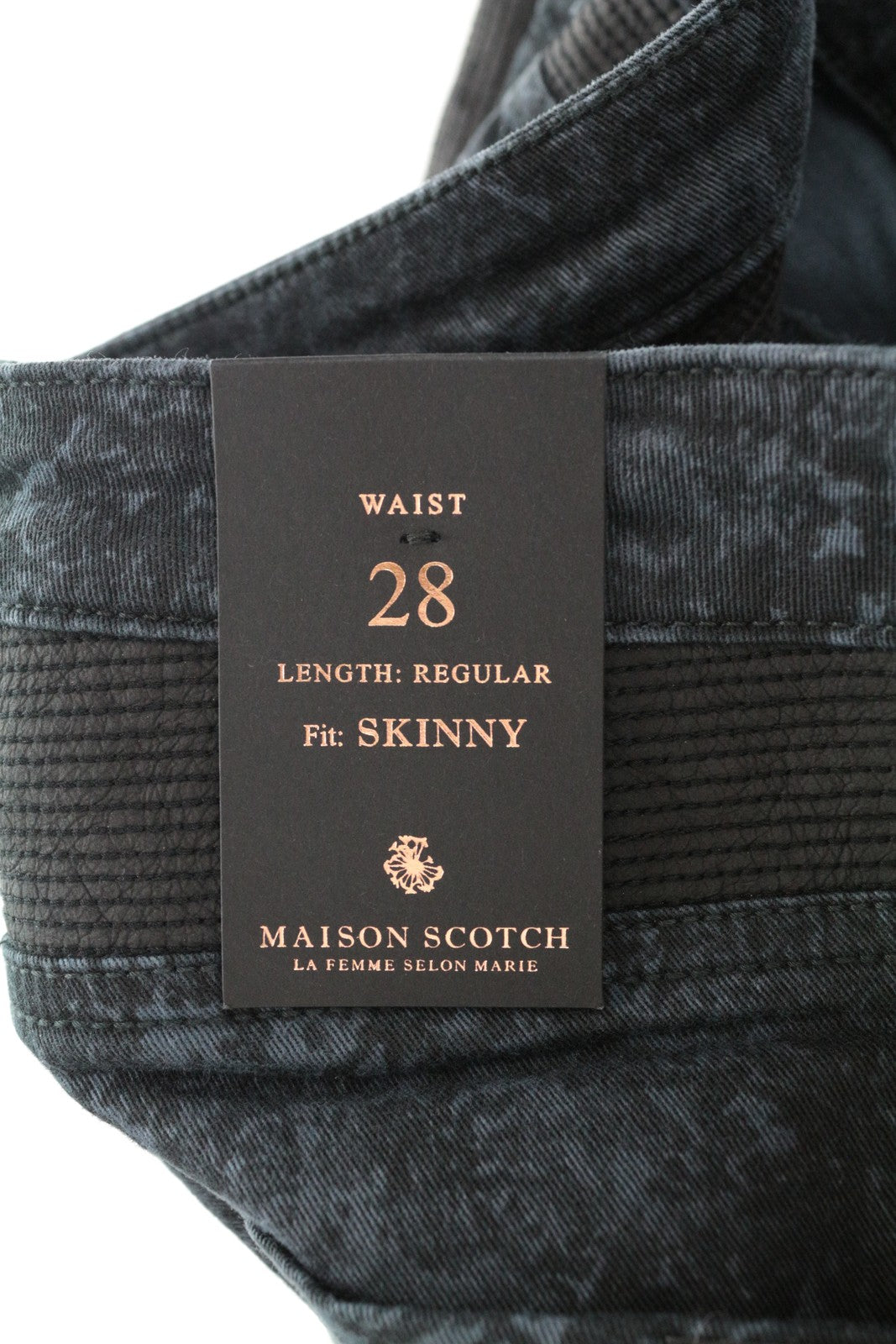 MAISON SCOTCH Women Jeans W28 Skinny Fit Grey Blue Patterned Cotton Stretch