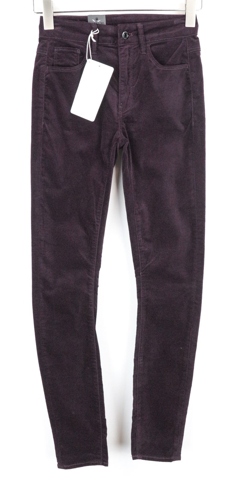 G-STAR RAW Women Trousers W24/L30 Purple Skinny Fit Cotton Stretch Corduroy