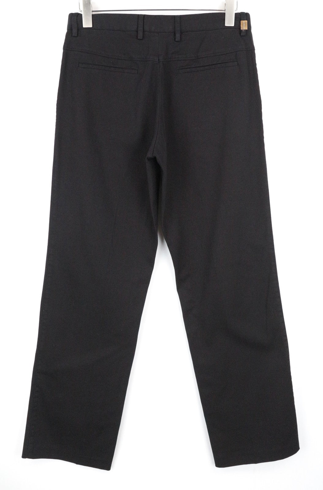RICHMOND Men Trousers 48 W32 Black Cotton Stretch Pleated Front Casual