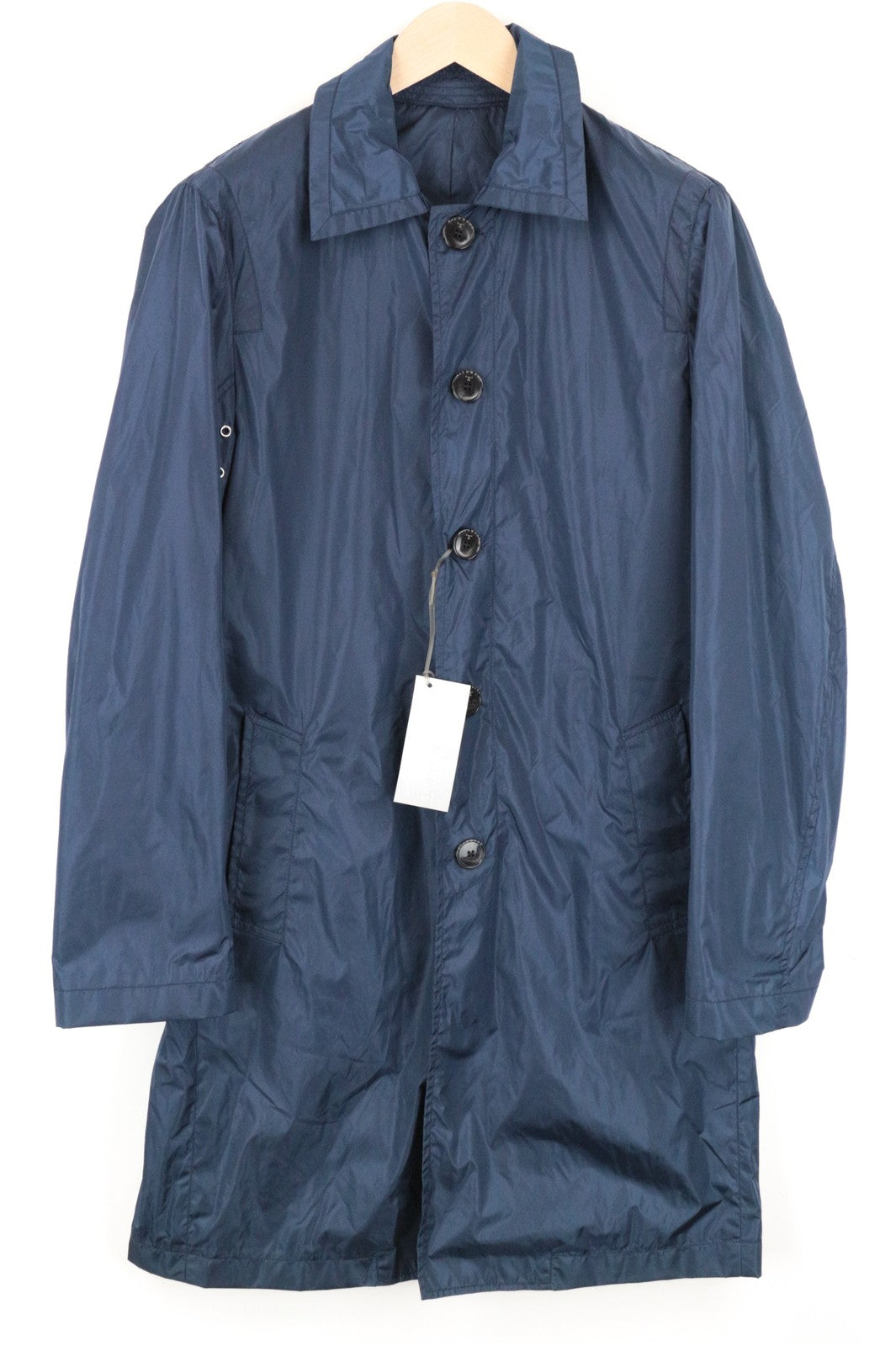 RICHMOND Men Jacket 48 M Blue Lightweight Single-Breasted Collared Long Sleeved