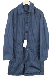 RICHMOND Men Jacket 48 M Blue Lightweight Single-Breasted Collared Long Sleeved