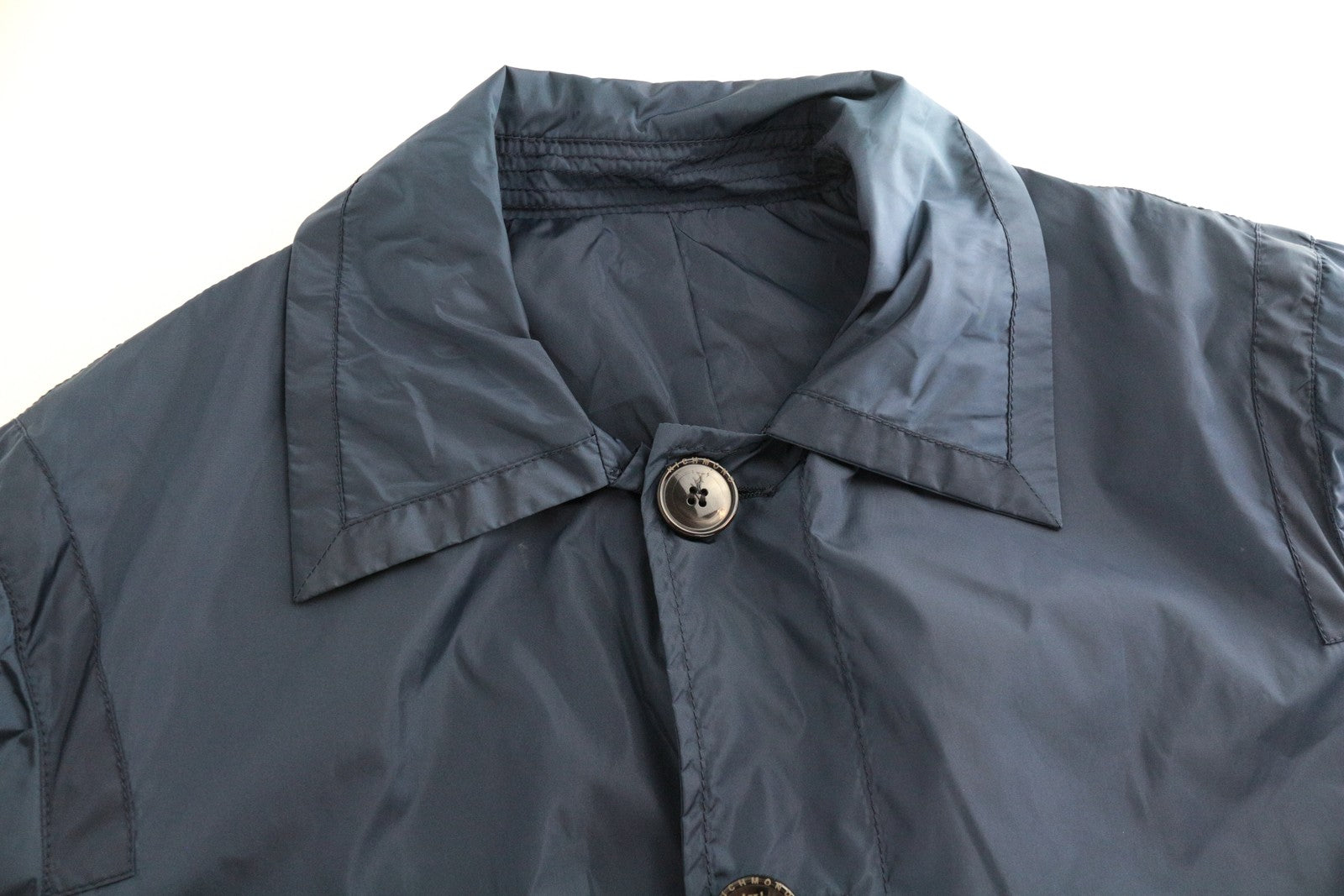 RICHMOND Men Jacket 48 M Blue Lightweight Single-Breasted Collared Long Sleeved