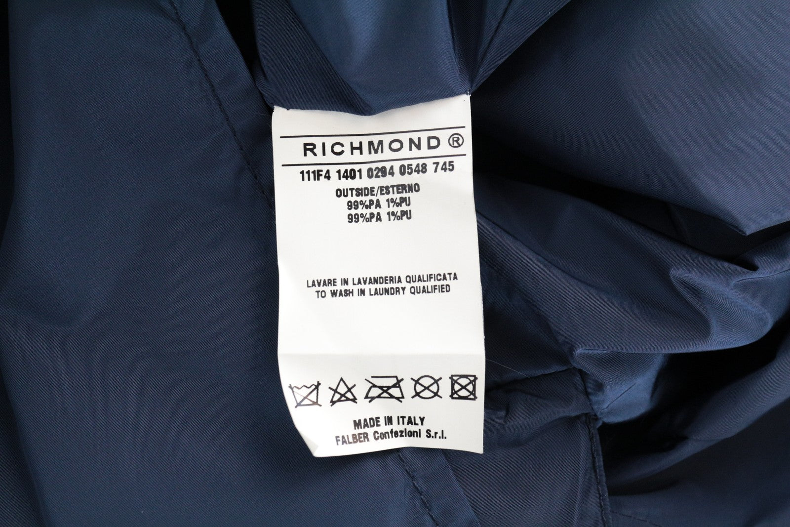 RICHMOND Men Jacket 48 M Blue Lightweight Single-Breasted Collared Long Sleeved