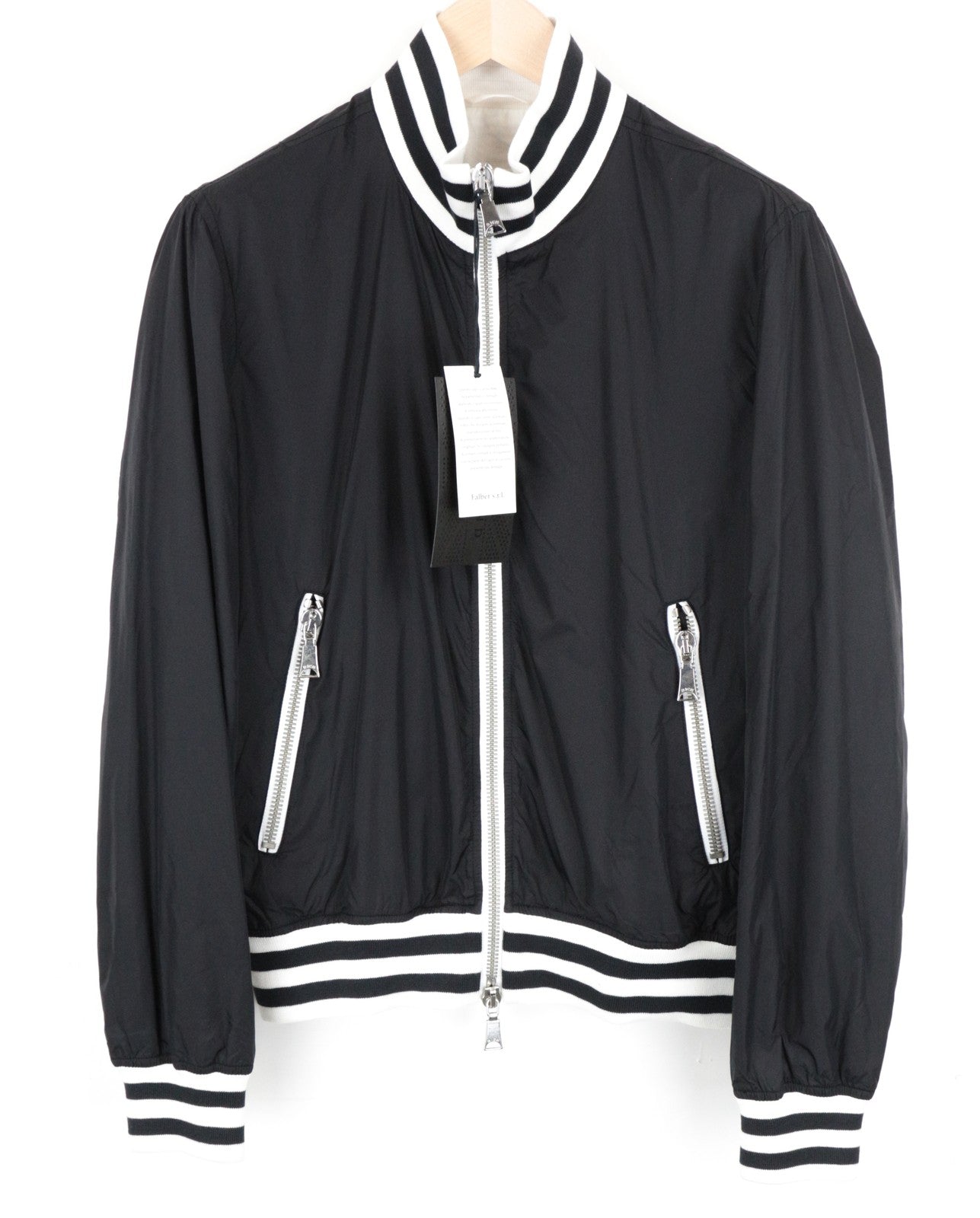 RICHMOND Men Jacket 46 S Black Single-Breasted Lined Long Sleeved Zipped