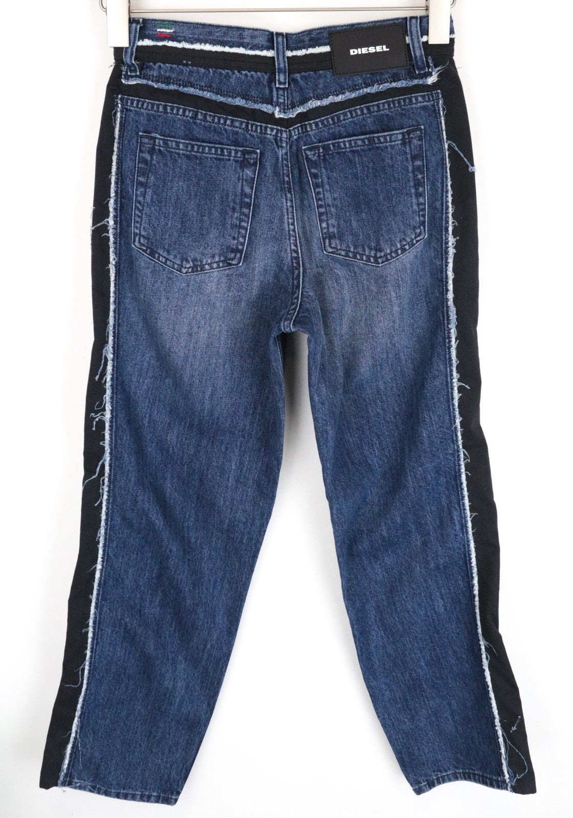 DIESEL Niclah-E 084TE Women Jeans W25/L32 Straight Fit Pure Cotton Blue Wash