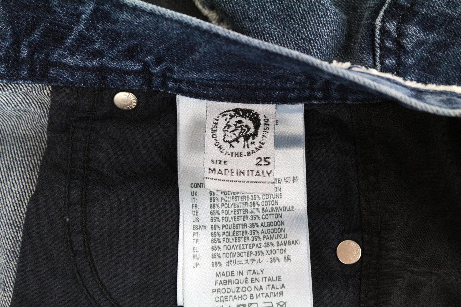 DIESEL Niclah-E 084TE Women Jeans W25/L32 Straight Fit Pure Cotton Blue Wash