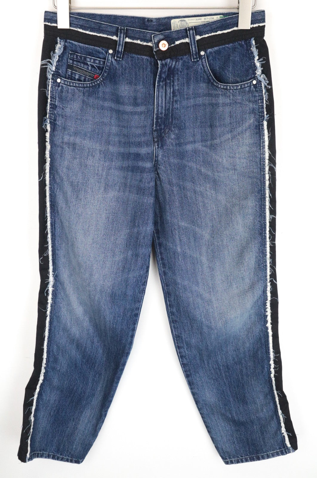 DIESEL Niclah-E 084TE Women Jeans W30/L32 Straight Cotton Blue Washed Denim