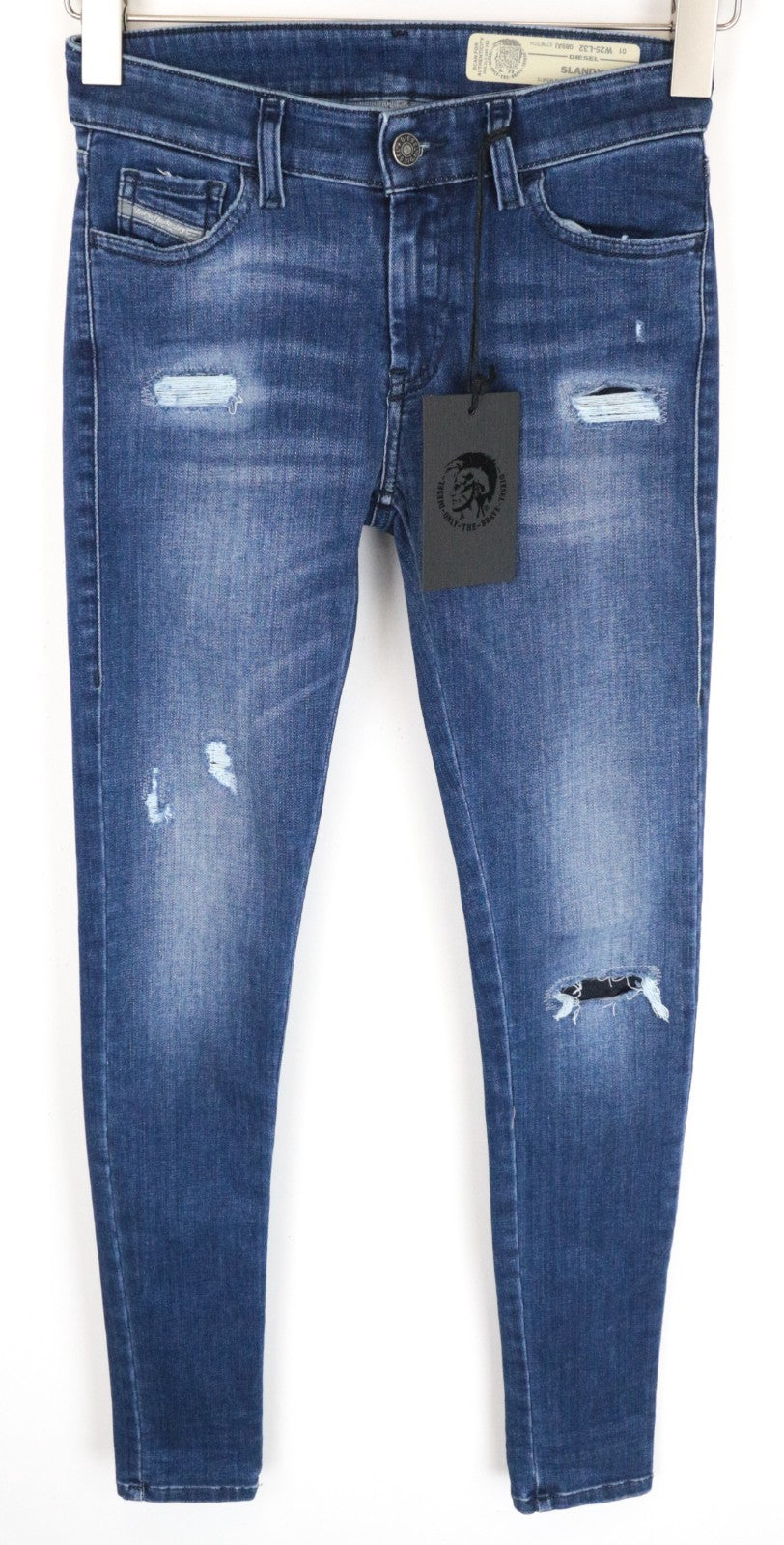 DIESEL Slandy 089AI Women Jeans W26/L32 Super Slim-Skinny Cotton Stretch Blue