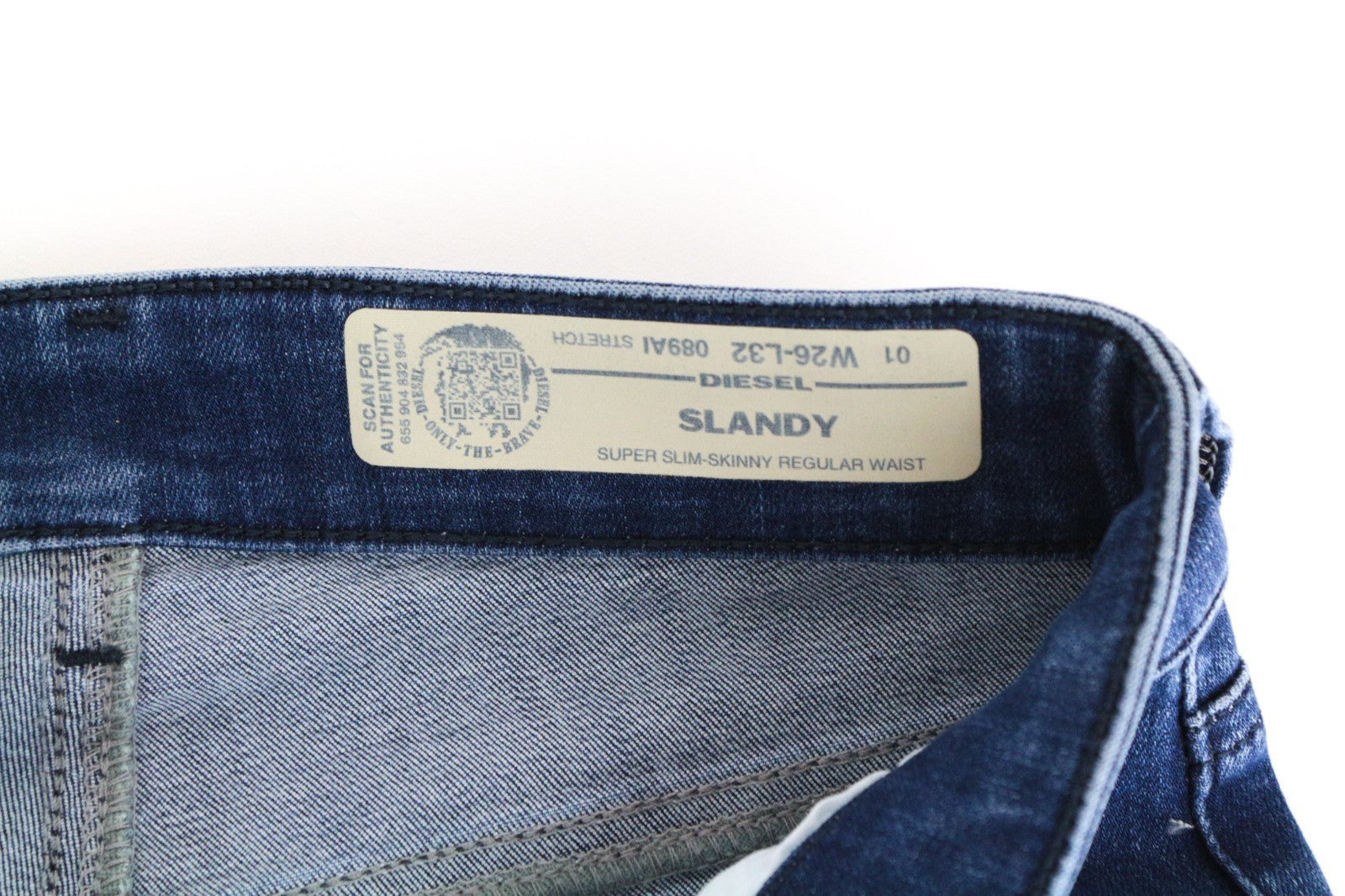 DIESEL Slandy 089AI Women Jeans W26/L32 Super Slim-Skinny Cotton Stretch Blue
