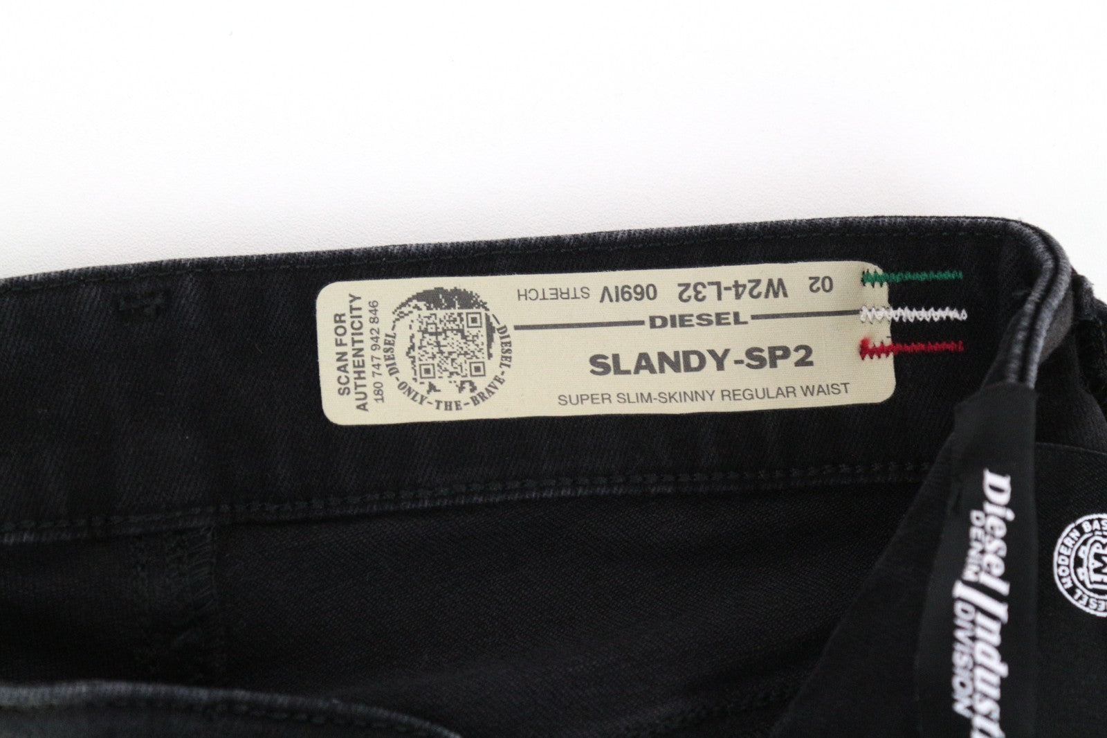 DIESEL Slandy-SP2 069IV Women Jeans W24/L32 Super Slim Skinny Grey Girl Stretch