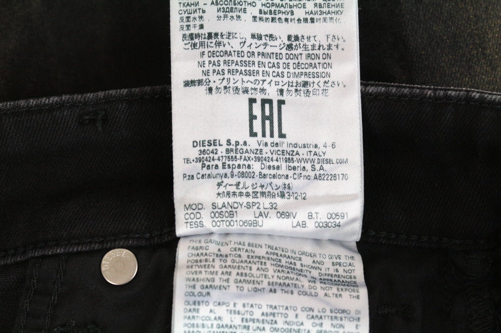 DIESEL Slandy-SP2 069IV Women Jeans W24/L32 Super Slim Skinny Grey Girl Stretch