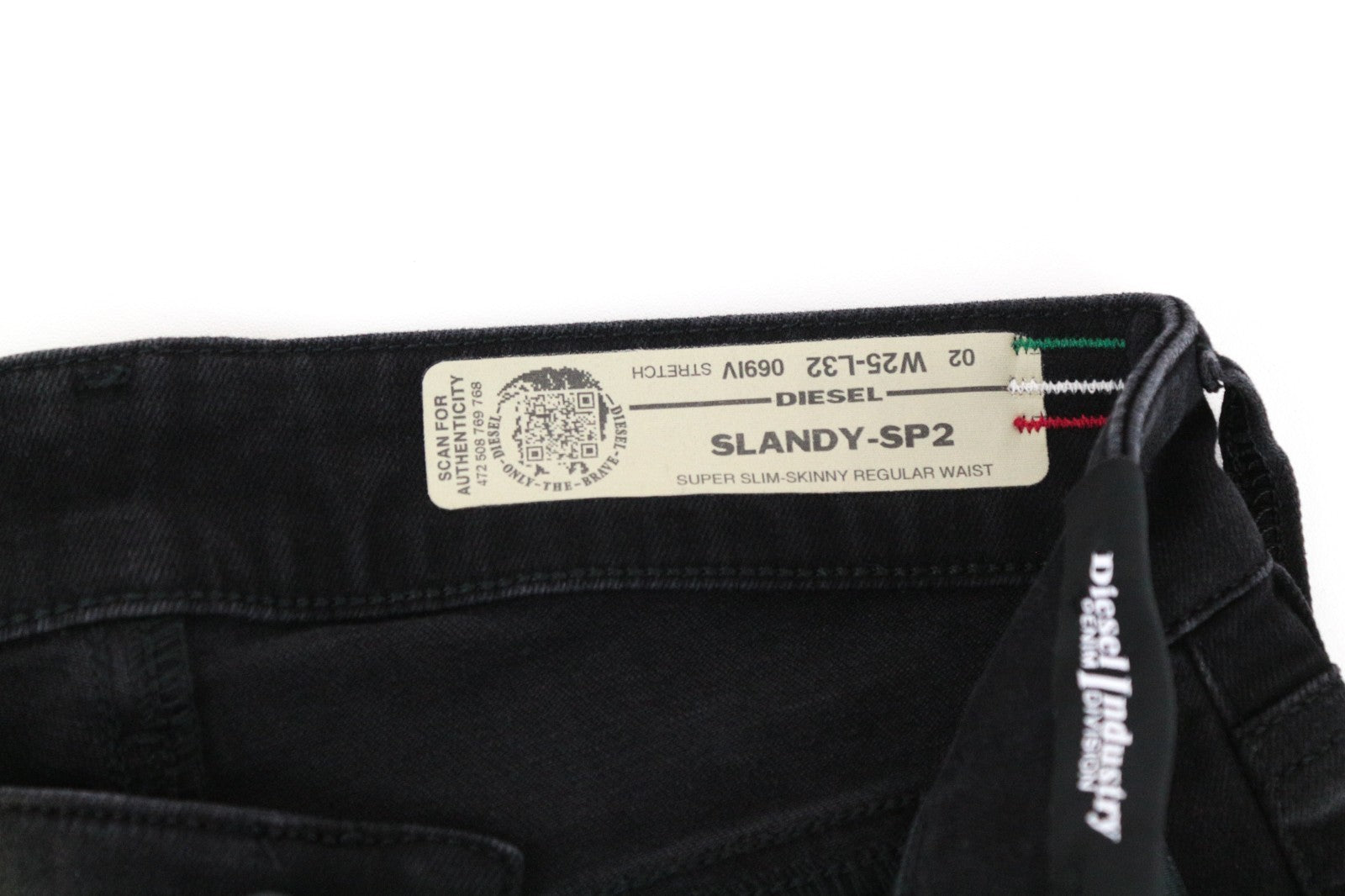 DIESEL Slandy-SP2 069IV Women Jeans W25/L32 Super Slim Skinny Fit Grey Stretch