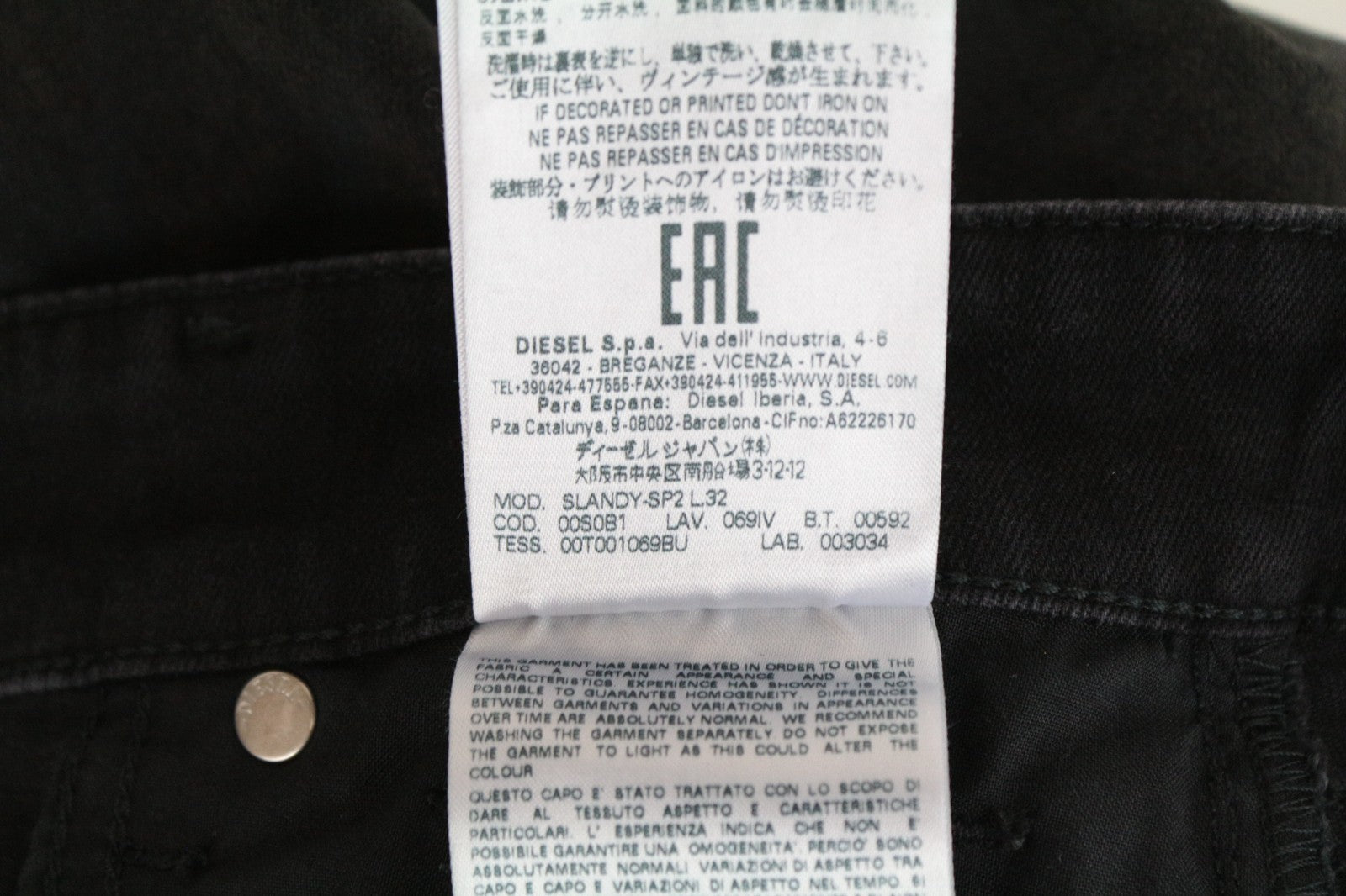 DIESEL Slandy-SP2 069IV Women Jeans W25/L32 Super Slim Skinny Fit Grey Stretch