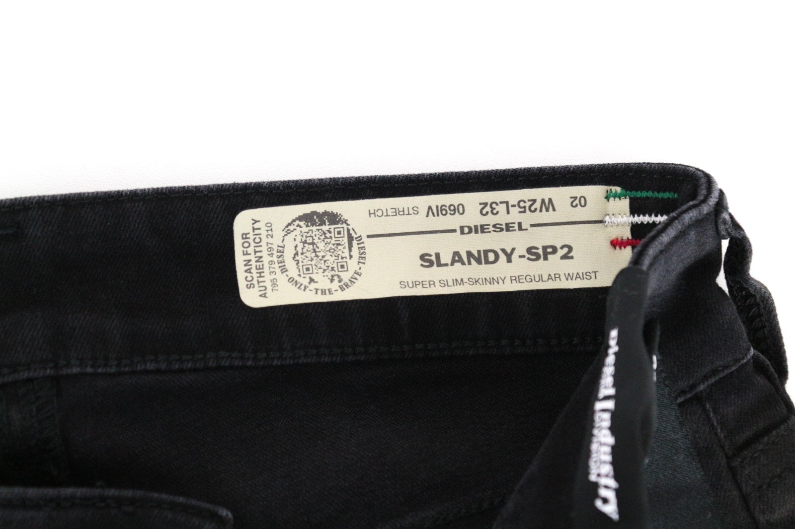 DIESEL Slandy-SP2 069IV Women Jeans W25/L32 Super Slim-Skinny Fit Grey Stretch