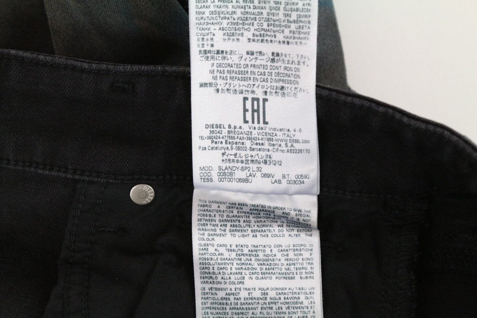 DIESEL Slandy-SP2 069IV Women Jeans W25/L32 Super Slim-Skinny Fit Grey Stretch