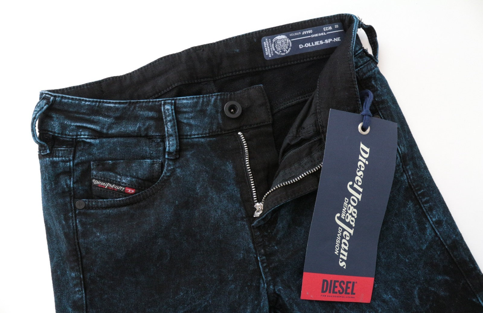 DIESEL D-Ollies-SP-NE 084AF Women Jeans W23 Sweat Jogg Slim Blue Girls Stretch