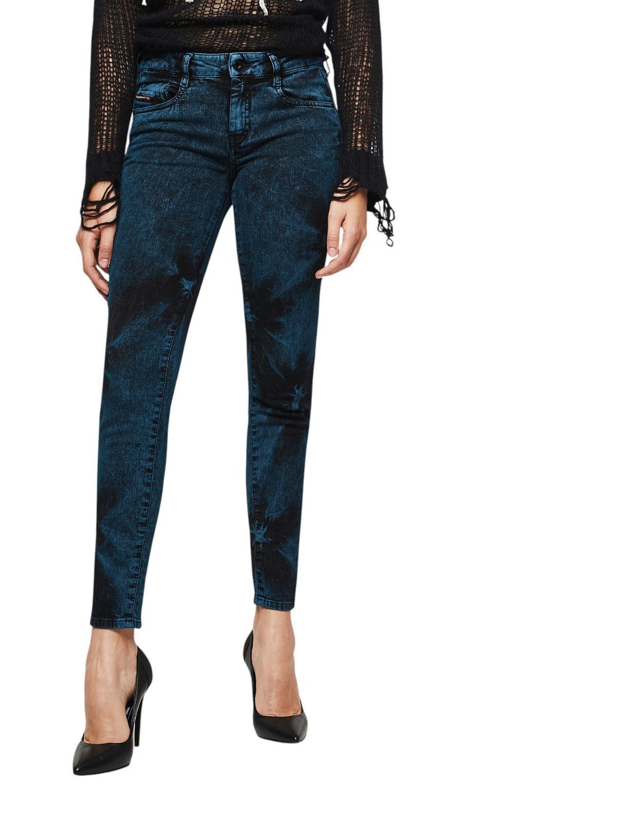 DIESEL D-Ollies-SP-NE 084AF Women Jeans W24 Sweat Jogg Slim Blue Girl Stretch