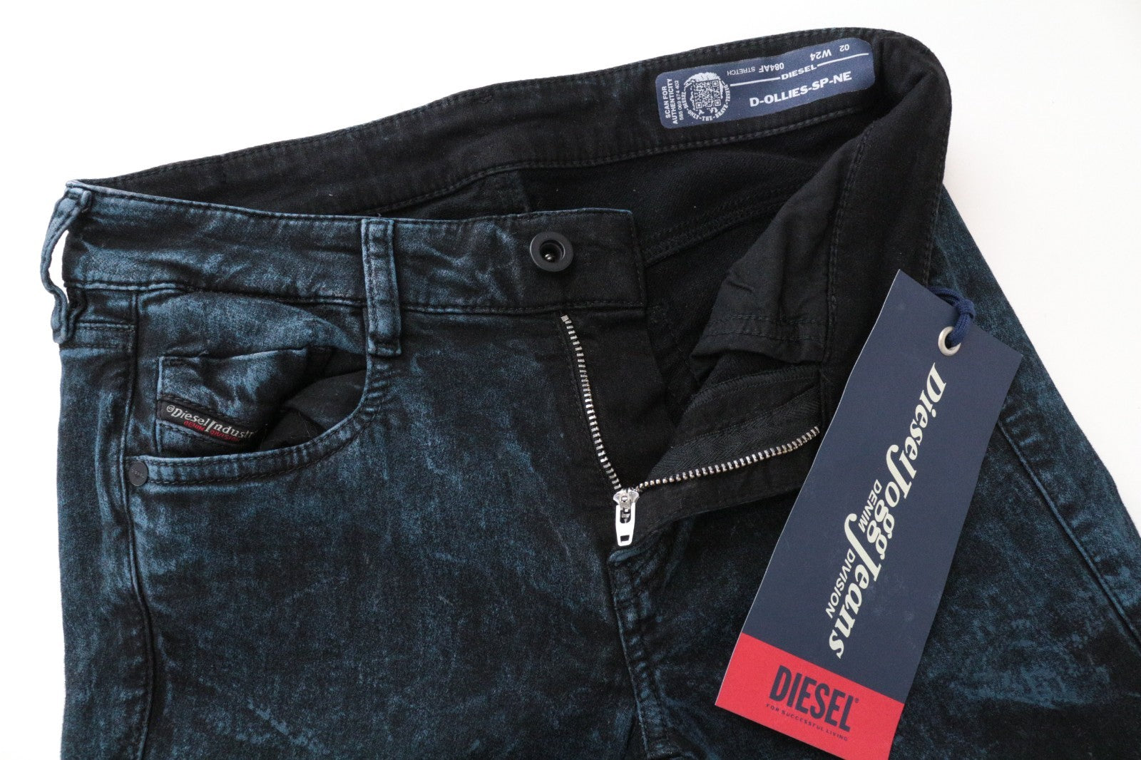 DIESEL D-Ollies-SP-NE 084AF Women Jeans W24 Sweat Jogg Slim Blue Girl Stretch