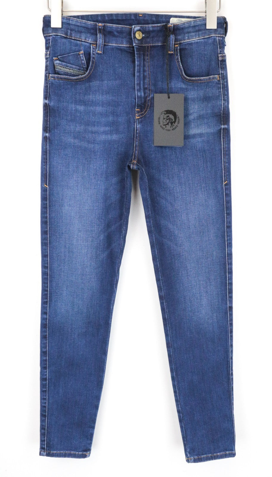 DIESEL Slandy-High 089AJ Women Jeans W29/L30 Super Skinny Blue Cotton Stretch