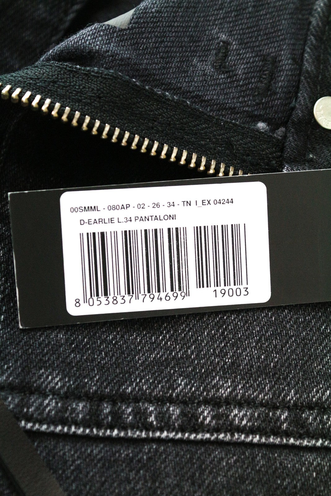 DIESEL D-Earlie 080AP Women Jeans W26/L34 Slim Fit Cropped Black Cotton Stretch