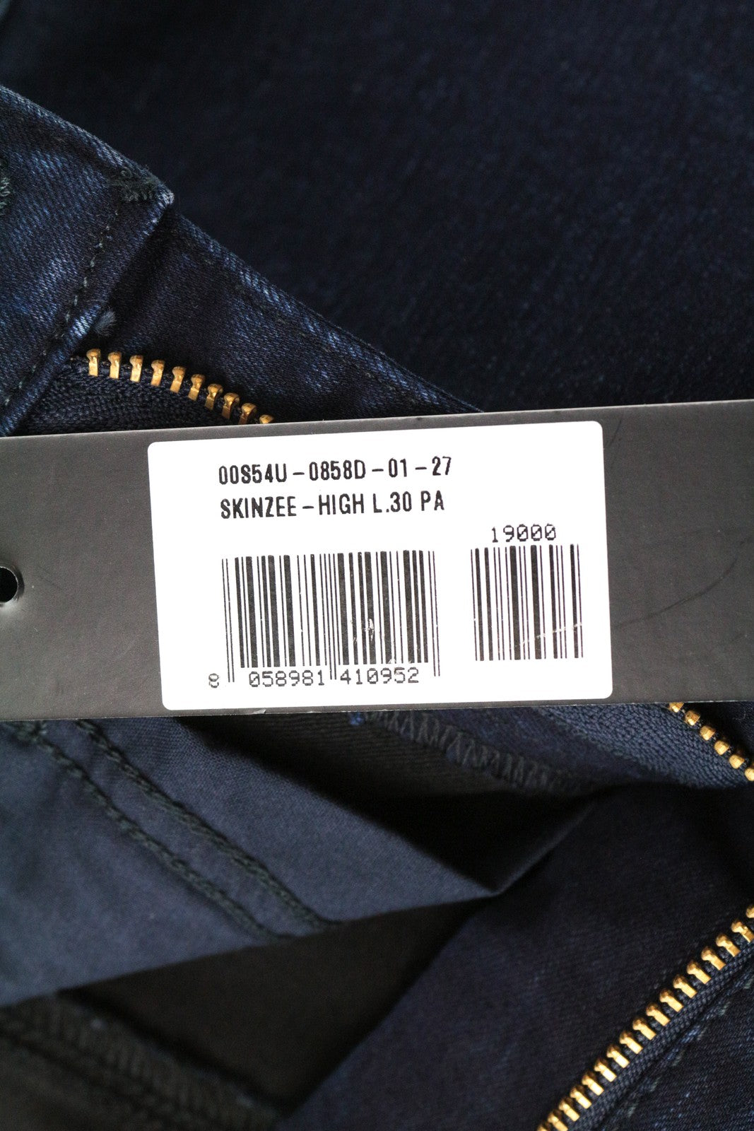 DIESEL Skinzee-High 0858D Women Jeans W27/L30 Super Slim Skinny Stretch Blue