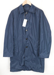 RICHMOND Men Jacket 48 M Blue Long Sleeved Single-Breasted Collared Casual