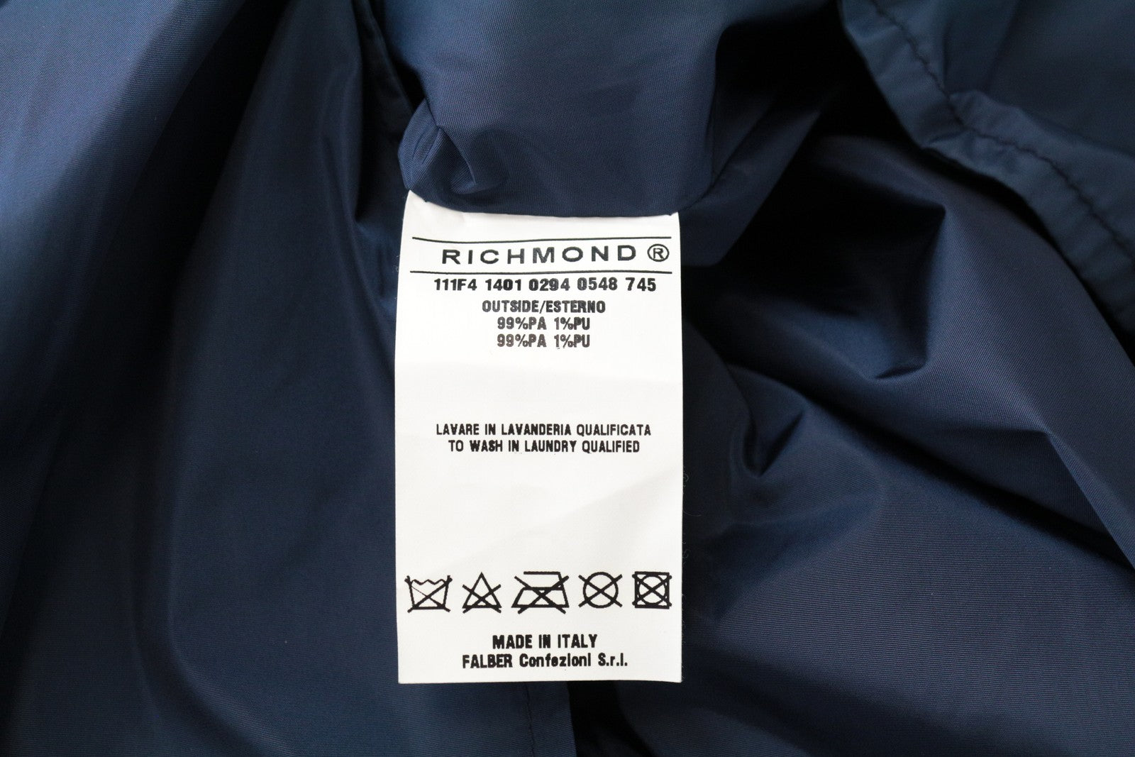 RICHMOND Men Jacket 48 M Blue Long Sleeved Single-Breasted Collared Casual