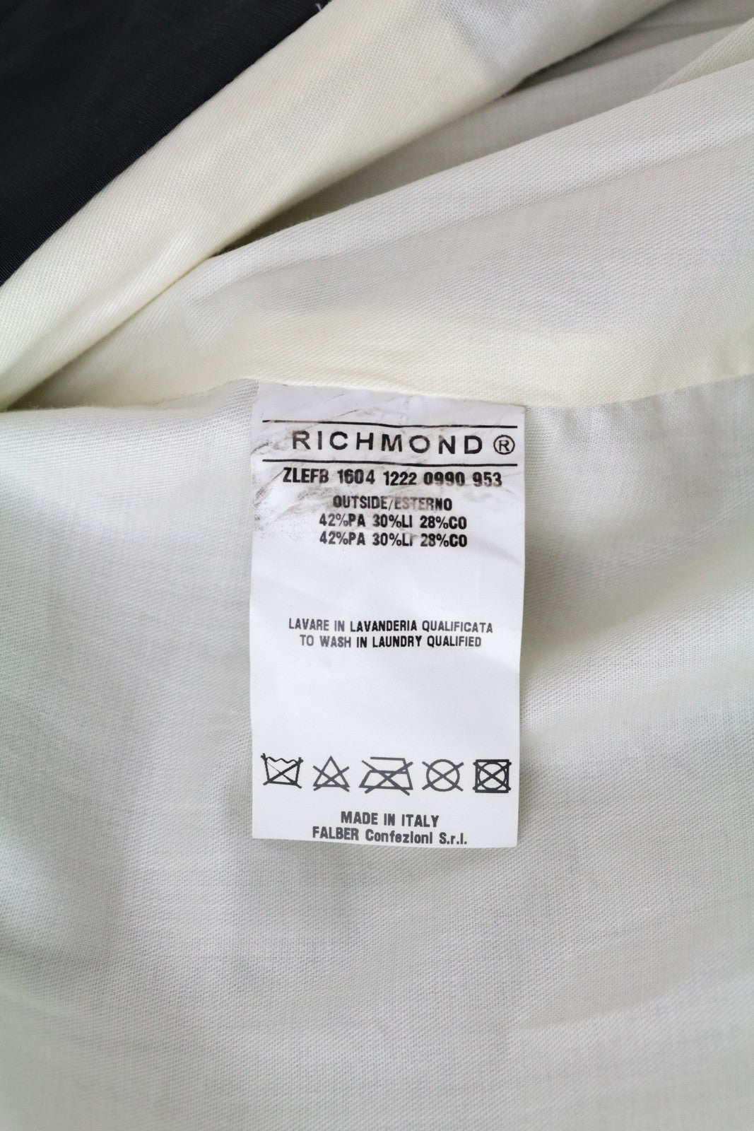 RICHMOND Men Jacket 48 M Black Linen Cotton Blend Lightweight Long Sleeved