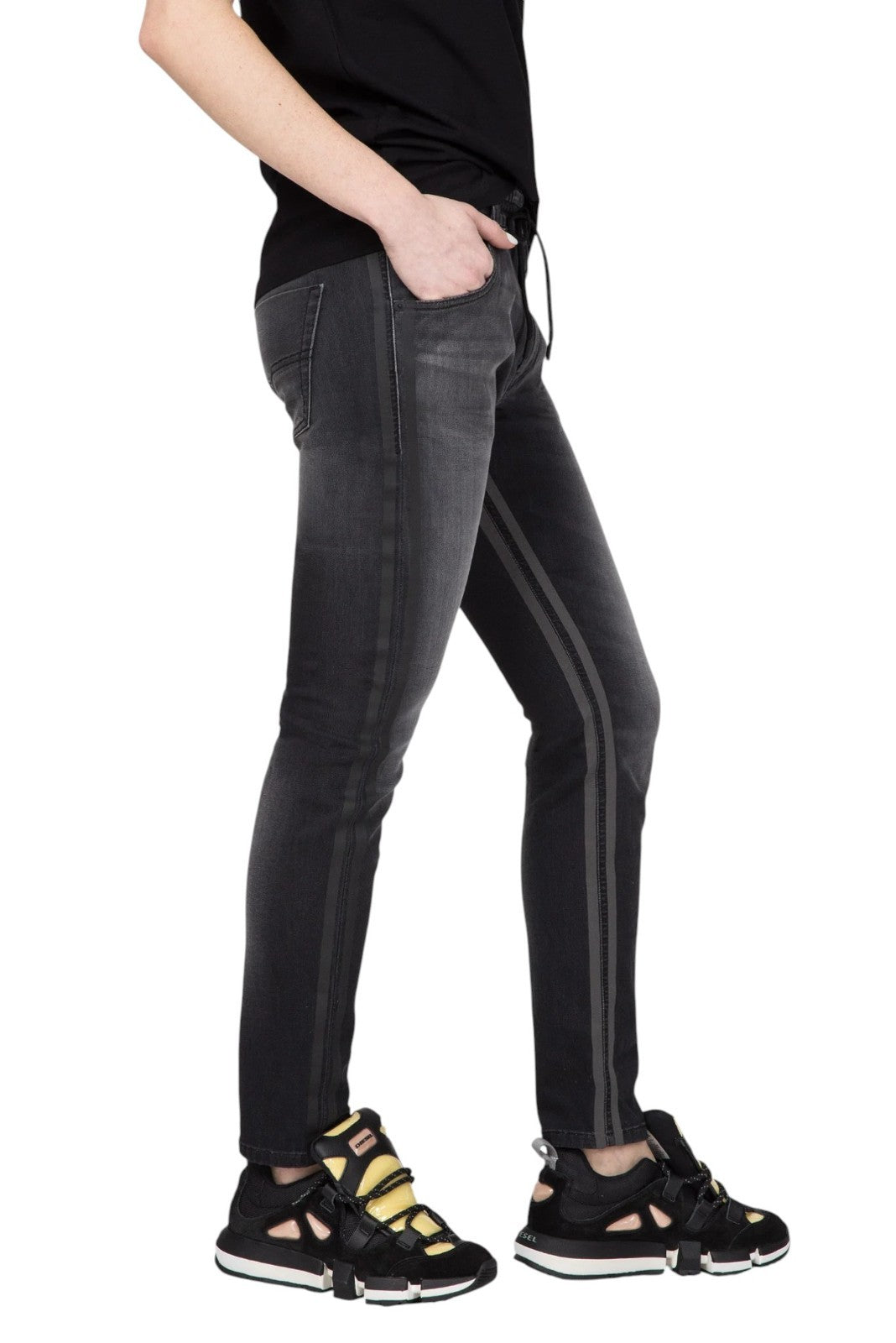 DIESEL Krailey R-SP-NE 0094Q Women Jeans W27 Sweat Jogg Slim Grey Stretch Wash