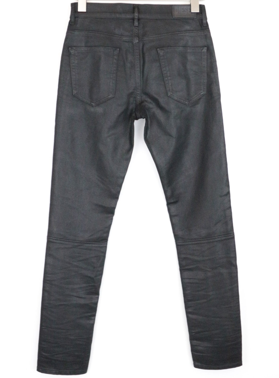 DIESEL D-Ollies 069RK Women Jeans W26 Sweat Jogg Slim Fit Black Stretch Waxed