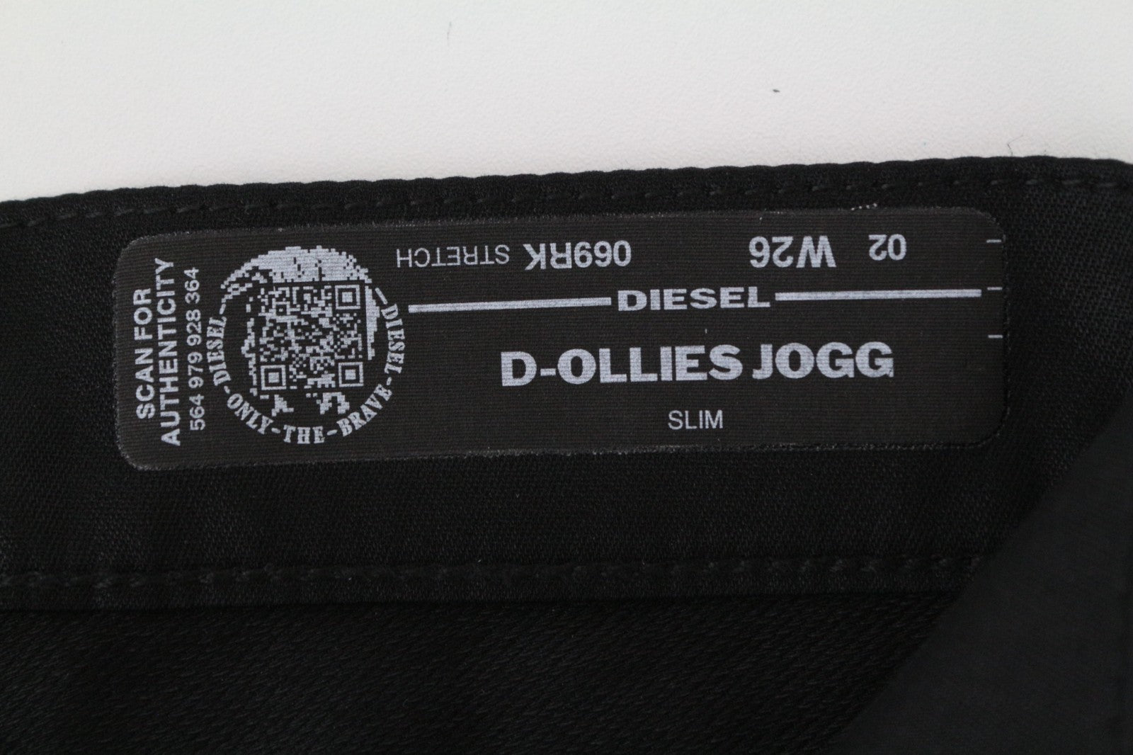 DIESEL D-Ollies 069RK Women Jeans W26 Sweat Jogg Slim Fit Black Stretch Waxed